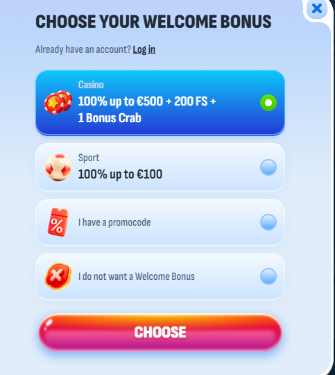 Nomini Online Casino Registrační nabídka