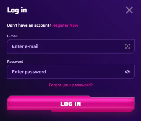 Roby Casino Přihlašovací menu